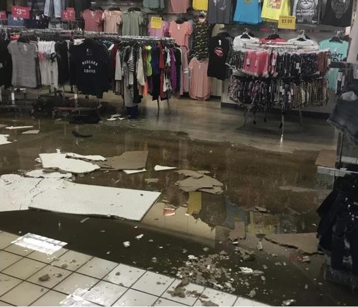 Water Damage on floor of a store 